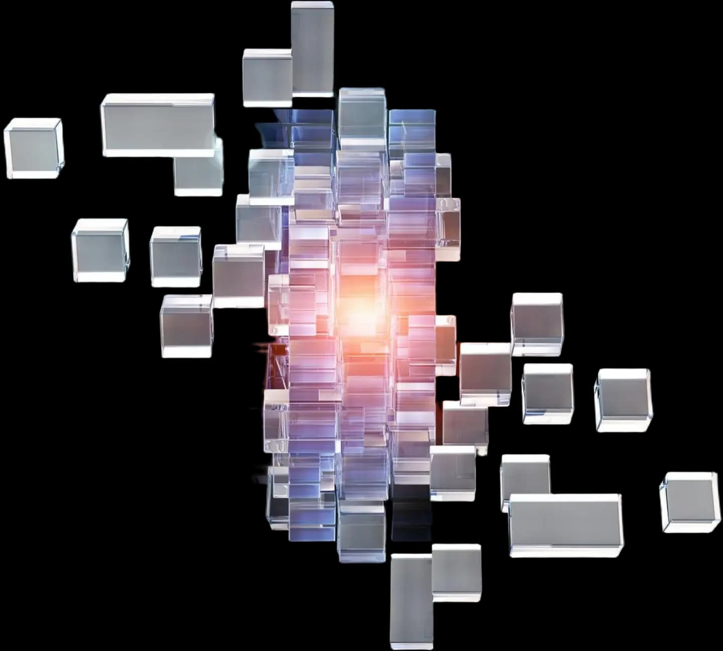 Abstract illustration with build blocks and cubes